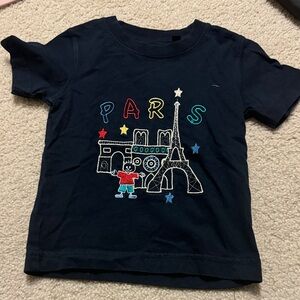 Kids Navy Blue Paris Graphic T-Shirt
